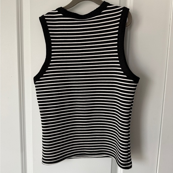 Maeve Striped Black and White Tank Top - Picture 4 of 4